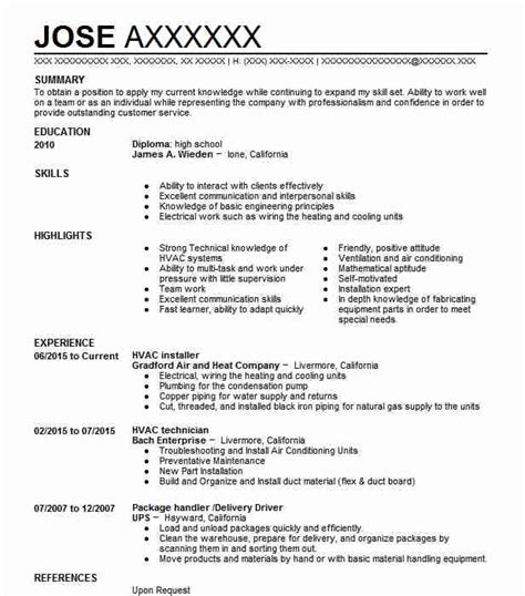 An hvac technician, or a heating, ventilation and air conditioning technician, installs and repairs various air quality systems. Hvac Installer Objectives | Resume Objective | LiveCareer