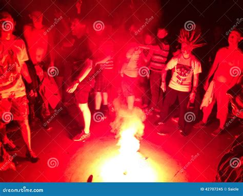 Fire Flare At The Rock Band Concert Editorial Image Image Of