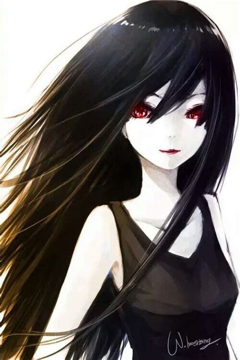 Anime Girl Kawaii Cute Black Hair Red Eyes Marceline Art