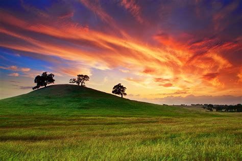 K Wallpaper Sunset Sky Clouds Field Trees Horizon K Hd Wallpapers Tons Of Awesome K