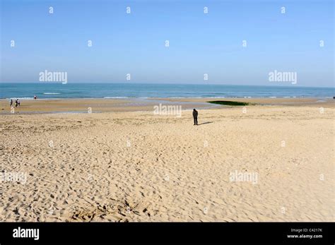 Boy On The Beach Courseulles Sur Mercalvadosnormandy France Stock