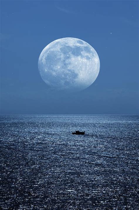 Full Moon Rising Over The Sea Photograph By Detlev Van Ravenswaay