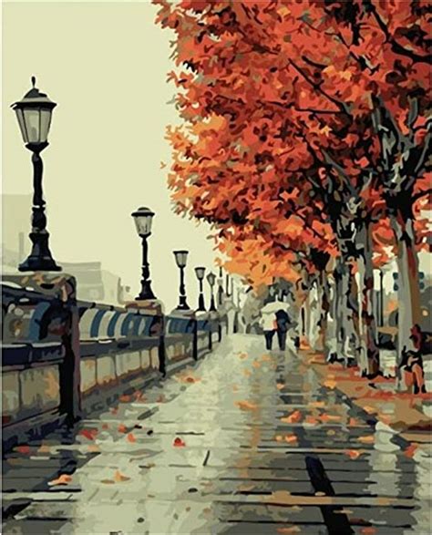 Diy Oil Painting Paint By Number Kits Romantic Love Autumn 1620