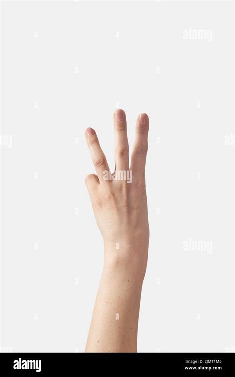 Outer Hand Counting On Fingers Six Stock Photo Alamy