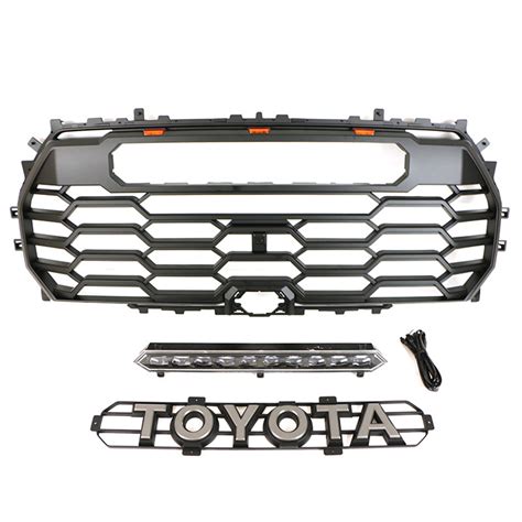 2022 Toyota Tundra Trd Pro Style Grille Grill With 3 Led Lights And Em