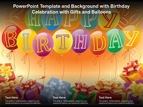 Powerpoint Template And Background With Birthday Celebration With Ts