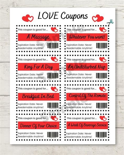 Love Coupons Printable Love Coupons Valentines T Love Etsy Love Coupons Coupons For