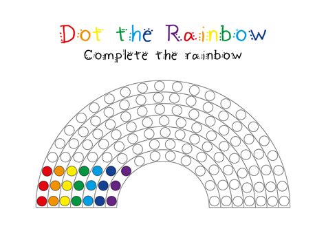 Dot The Rainbow Worksheet For Toddler And Preschool Kids Funny