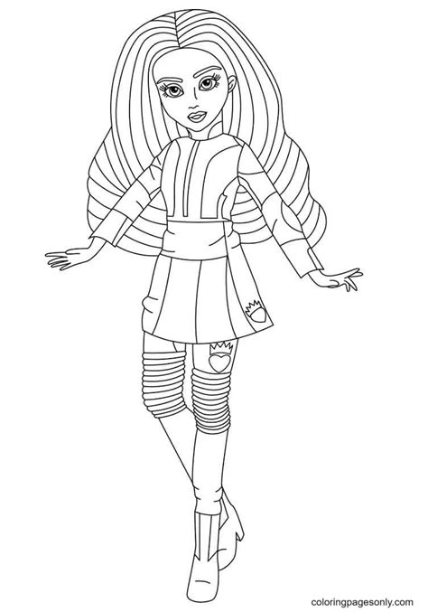 Mal And Evie Coloring Page Printable Coloring Pages
