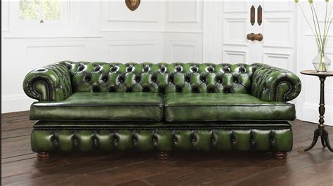 Green Leather Chesterfield Sofa Green Leather Sofa Leather