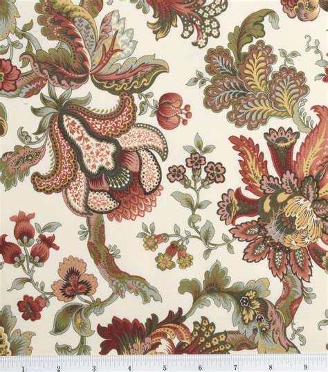 Legacy Studio Cotton Fabric Hampton Court Jacobean Floral Tan Joann