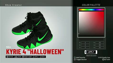 Nba 2k19 Shoe Creator Nike Kyrie 4 Halloween Youtube