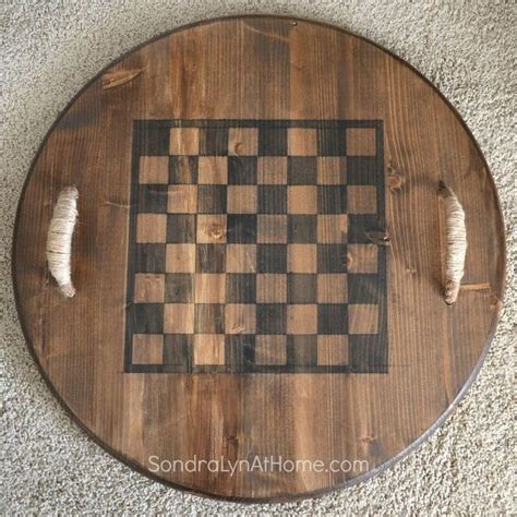 DIY Reversible Checkerboard Wooden Tray | Wooden tray, Diy wood stain