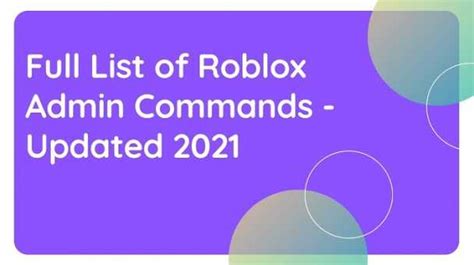 Full List Of Roblox Admin Commands Updated 2022 Salusdigital