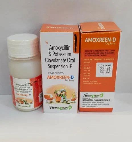 Amoxicillin 400mg Clavulanate Potassium57mgml Dry Syrup For Clinical