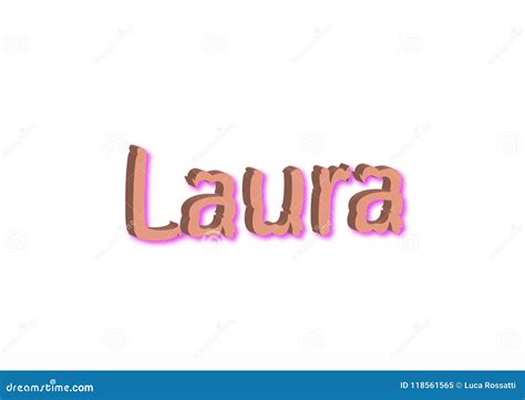 Illustration Name Laura Isolated In A White Background Royalty Free