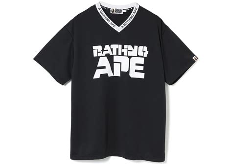 Bape Relaxed V Neck Jersey Tee Black Ss19 Us