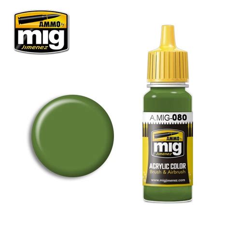 Mig080 Bright Green 17ml Acrylic Paint Kjb Models