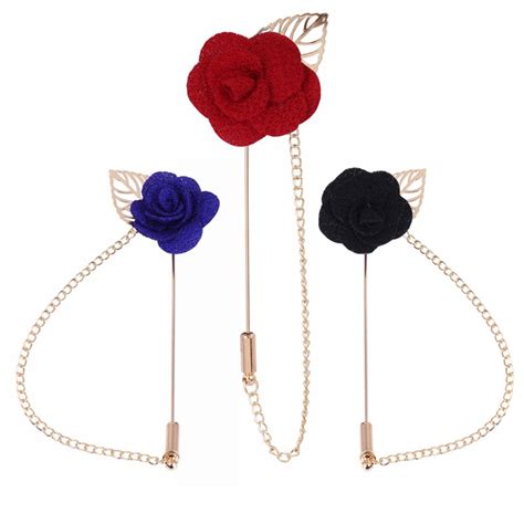 3pcsset Fashion 3d Rose Brooch Pin Women Garment Accessories Jewelry