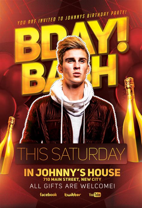 Bday Bash Party Flyer Template Download Psd Flyer Ffflyer