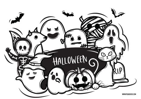 50 dibujos de Halloween para colorear e imprimir gratis | Pequeocio