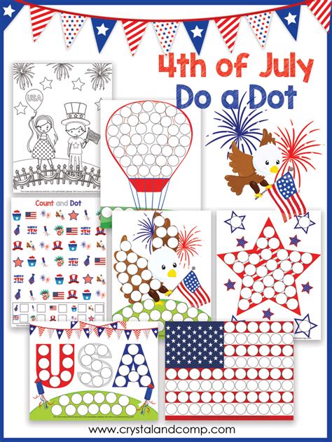 4th Of July Preschool Do A Dot Printable