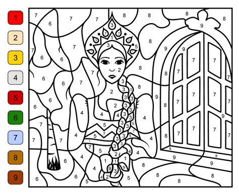 9 Best Images of Printable Princess Color By Number Pages - Princess