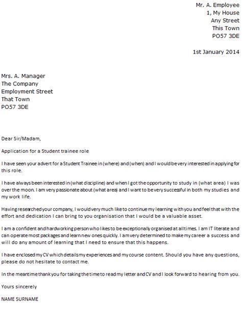 Recent college graduate sample #1. Student Trainee Cover Letter Example - icover.org.uk
