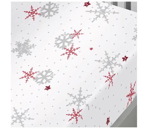Fusion Christmas Snowflake Red Fitted Bed Sheet J Rosenthal And Son