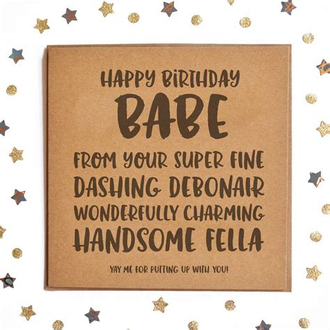 Happy Birthday Babe From Boyfriend Fella Square Card By Lady K