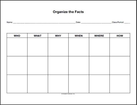 Organize The Facts Free Printable Graphic Organizer Graphic