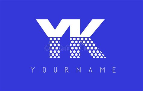 yk y k dotted letter logo design with blue background stock vector illustration of sign font