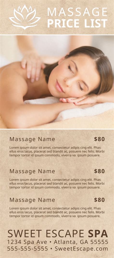 Elegant Massage Price List Flyer Template Mycreativeshop