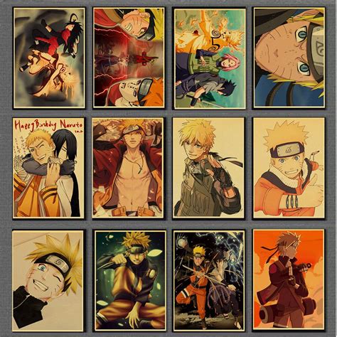 Adesivo De Parede Poster Anime Vintage Retrô Anime Naruto Uzumaki