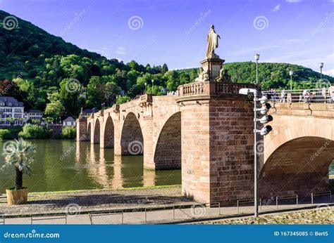 Heidelberg Karl Theodor Bridge Old Bridge With Blue Sky Editorial Image
