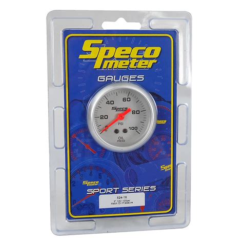 Genuine New Speco Meter 2 Mechanical Oil Pressure Gauge Silver Face 524 16
