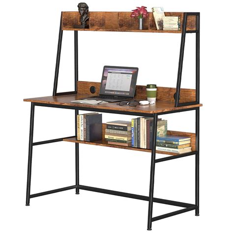 Lemonda Computer Desk With Hutch And Bookshelf Home Office Desk With 3