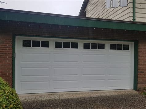 Garage door window inserts lend character to the exterior of your home, whether a classic sunset pattern or a contemporary leaded bevel. Installed Window Inserts on Insulated Steel Garage Door in ...