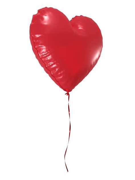 Red Heart Shaped Balloon With Ribbon 15215073 Png