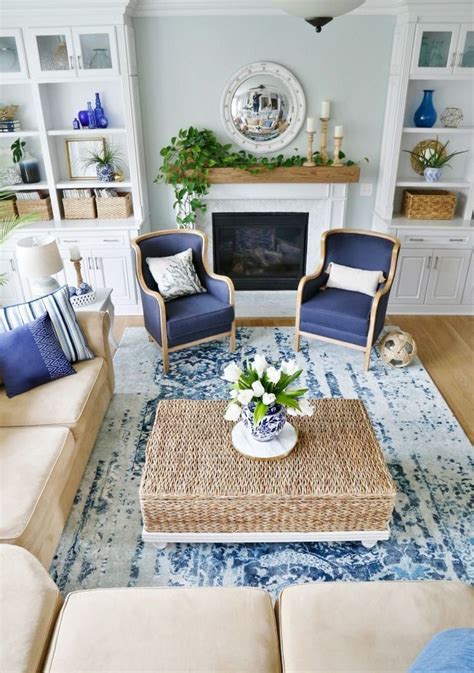New Blue And White Living Room Updates Sand And Sisal Blue And
