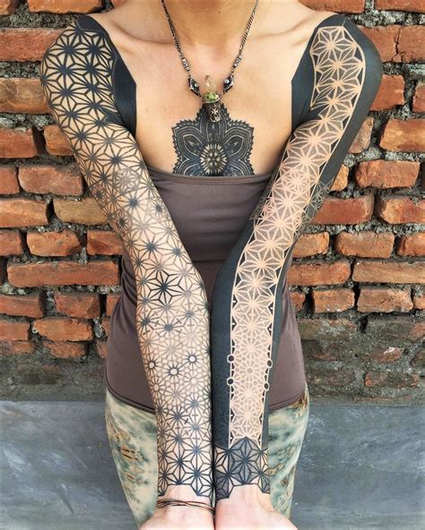 Geometric Black And White Sleeve Tattoos Geometric Sleeve Tattoo Full Sleeve Tattoos Sleeve