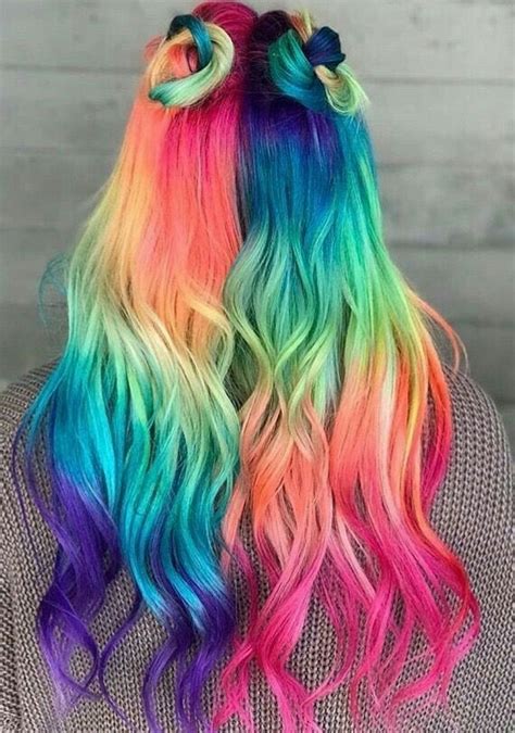 💞💖suad💖💞 Followformore Rainbow Hair Cool Hair Color Pretty Hair