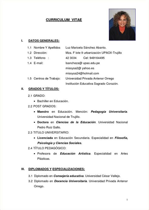 Curriculo Simples Gerador Curriculum Vitae P Preencher Modelo De