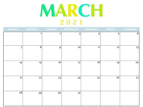 The printable calendar for 2021 is free to download and print as a word document, pdf, or excel spreadsheet. March Calendar 2021 Printable With Holidays | Free ...