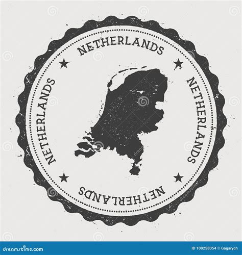 Netherlands Hipster Round Rubber Stamp With Stock Vector Illustration Of Impress Handmade
