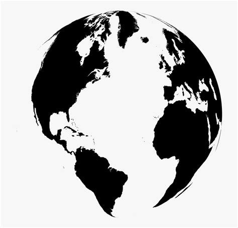 Earth Clipart Graphic Globe Black And White Png Free Transparent