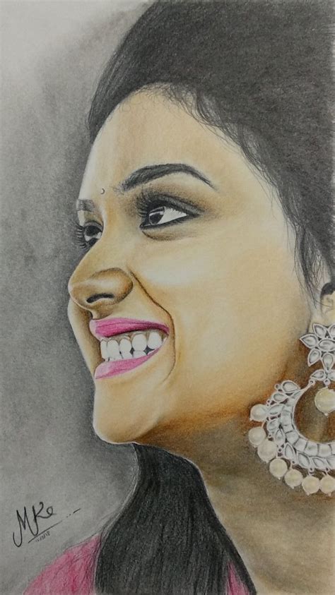 Color Pencil Drawing Keerthy Suresh Pencil Sketch Portrait Colored