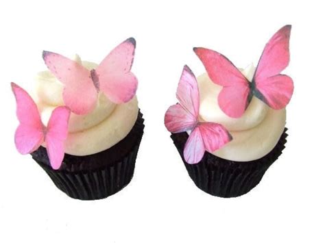 Edible Paper Butterflies In 24 Prettiest Pink Cupcake Decorating