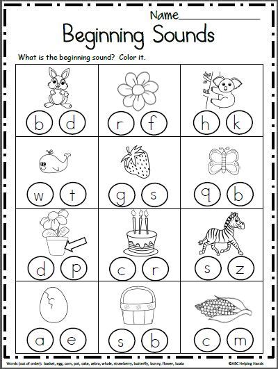 20 Kindergarten Phonics Worksheets Beginning Sounds Worksheet From Home