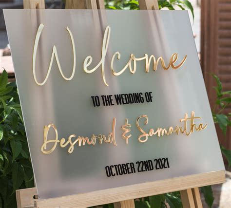 Frosted Acrylic Wedding Welcome Sign Acrylic Welcome Sign Wedding